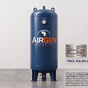 Airgen 1000L Vertical Air Receiver Tank - 13 Bar (Certified)